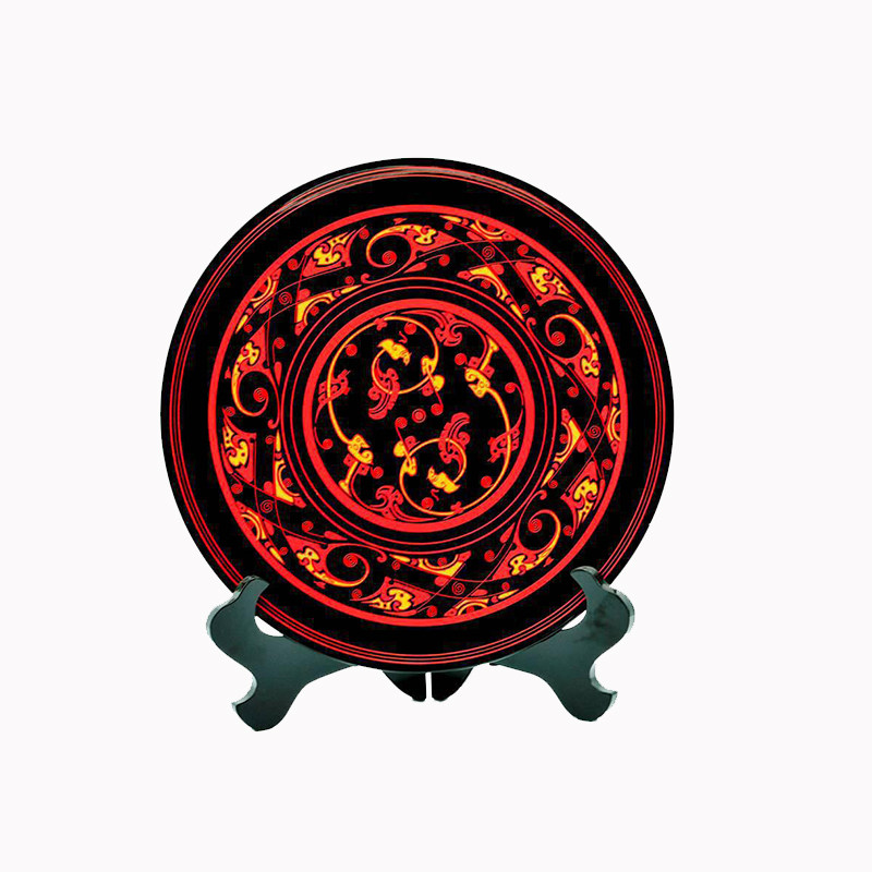 彩绘龙凤纹漆盘中国漆器高档手工艺品定制仿古随州 曾楚漆器 - 爱购网