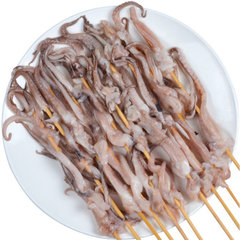烤鱿鱼须20串35g大串铁板烧烤半成品食材新鲜冷冻乌贼鱿鱼串600g