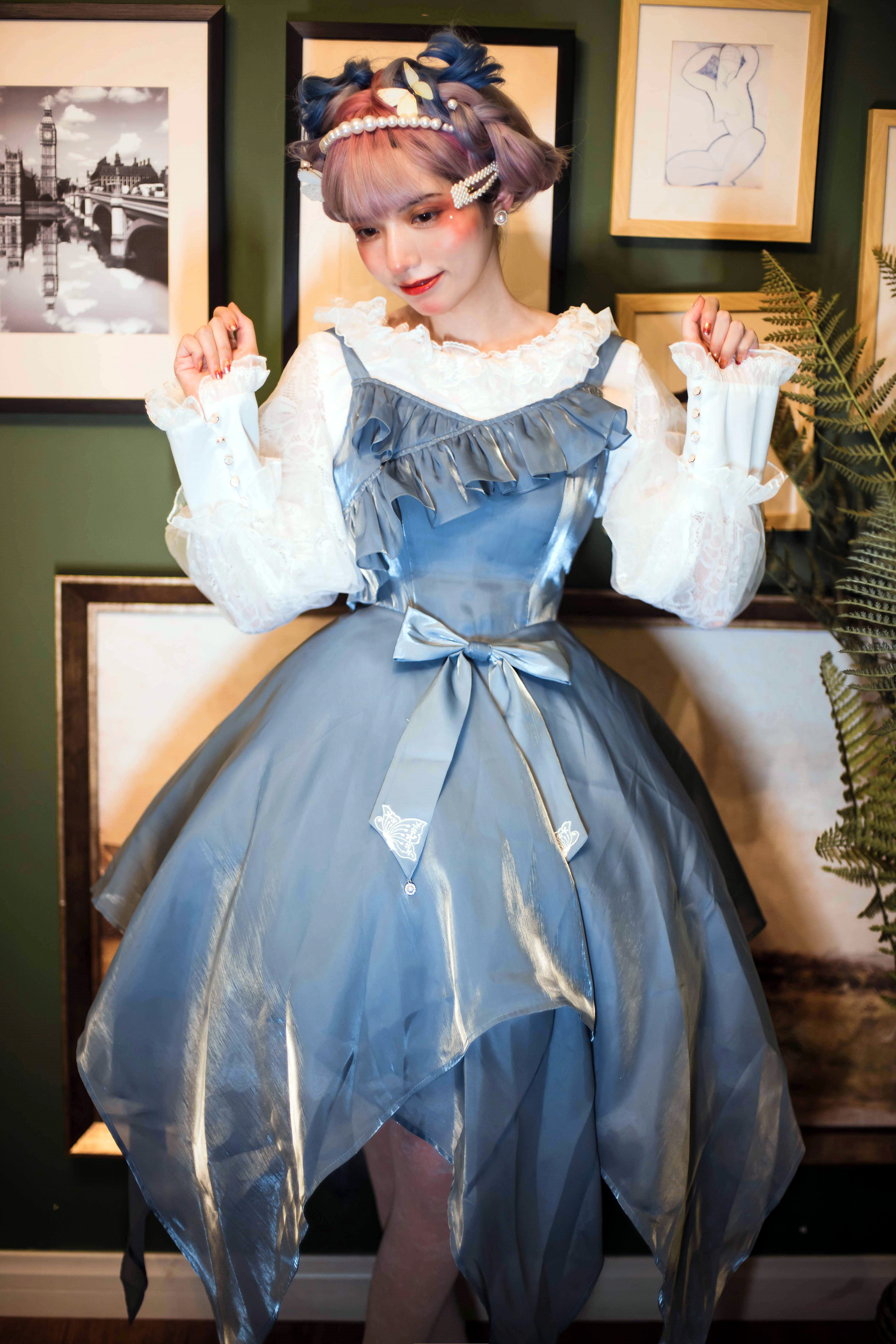 airfreeing袖内cla衬衫法式定制优雅羊腿赛亚lolitalolita洛丽塔