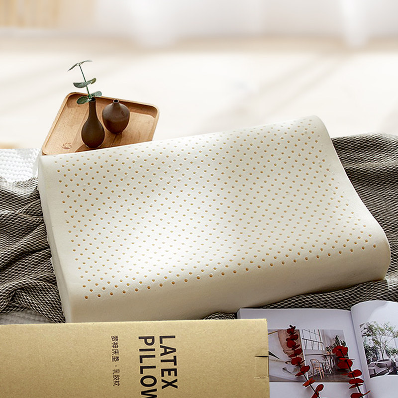 梦神泰国天然乳胶工学儿童成人护颈单人枕芯乳胶枕