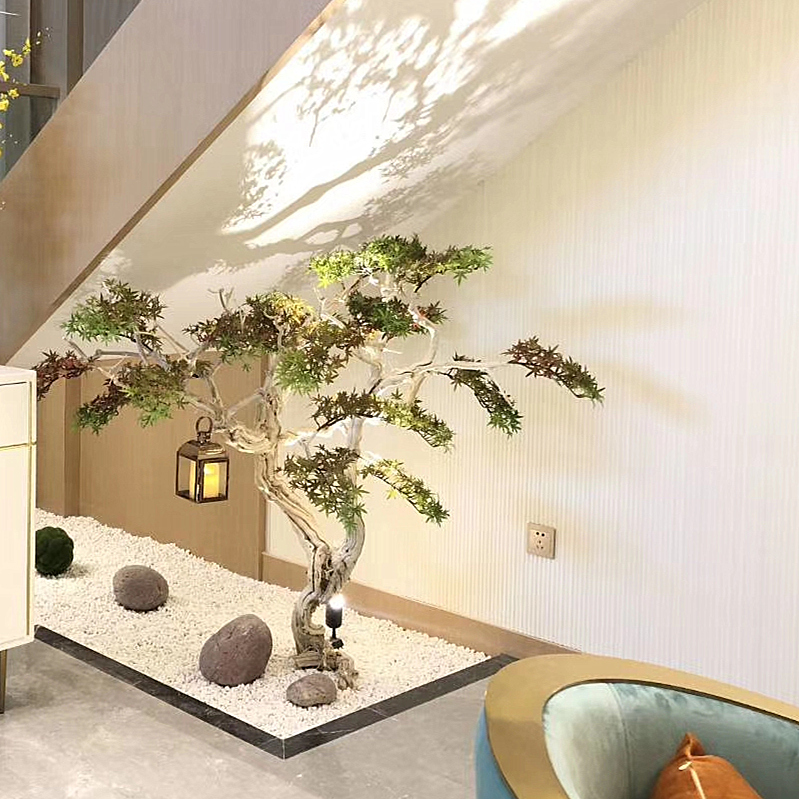 花舍禅意绿植中式新中式装饰新品落地干景室内仿真绿植