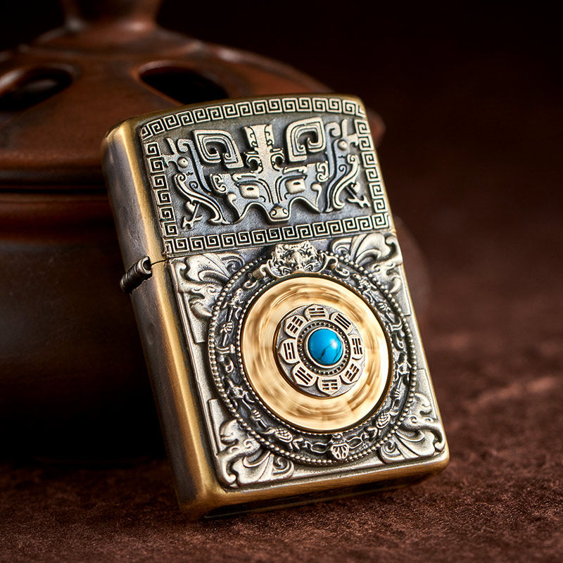 正版zippo打火机时来运转九宫八卦十二生肖贴章防风煤油zippo