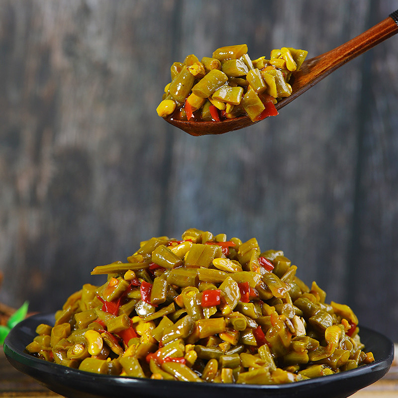 达福酸辣豇豆真空袋装9斤红油豆角整箱酱菜腌制