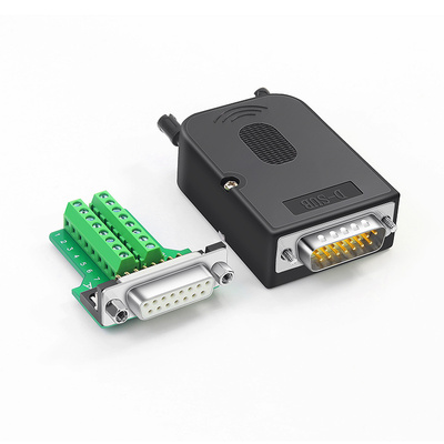 炬信db15免焊公头母头15针免焊接插头串口并口连接器对接头2排15