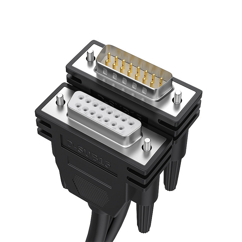 15针工业db15连接线对公数据线2排串口并口连接线