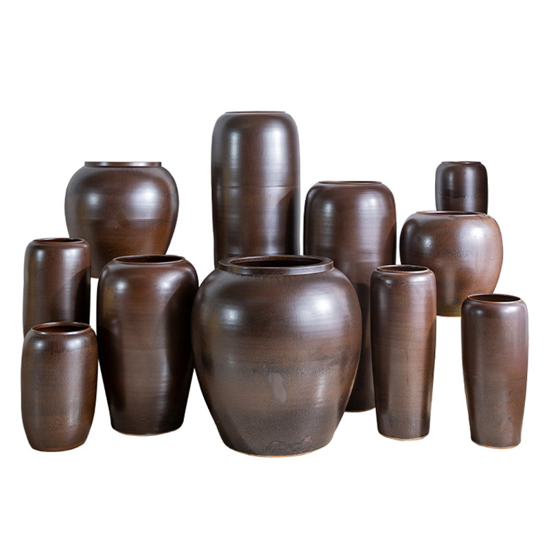 景德镇复古陶罐陶艺干花花瓶小清新客厅家居户外酒店插花装饰摆件