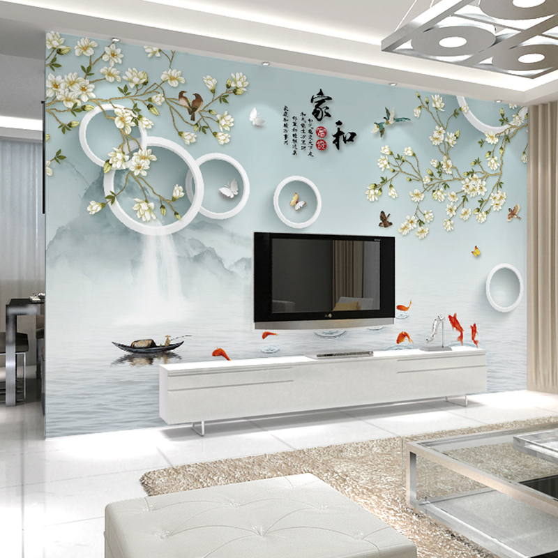 18d电视背景墙壁画壁纸大气装饰客厅影视墙布定制壁画
