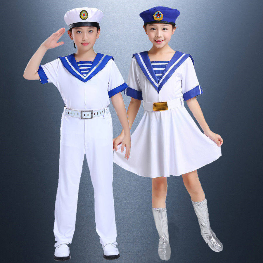 成人海军水手服装广场舞学院男女水兵合唱弹力民族服装
