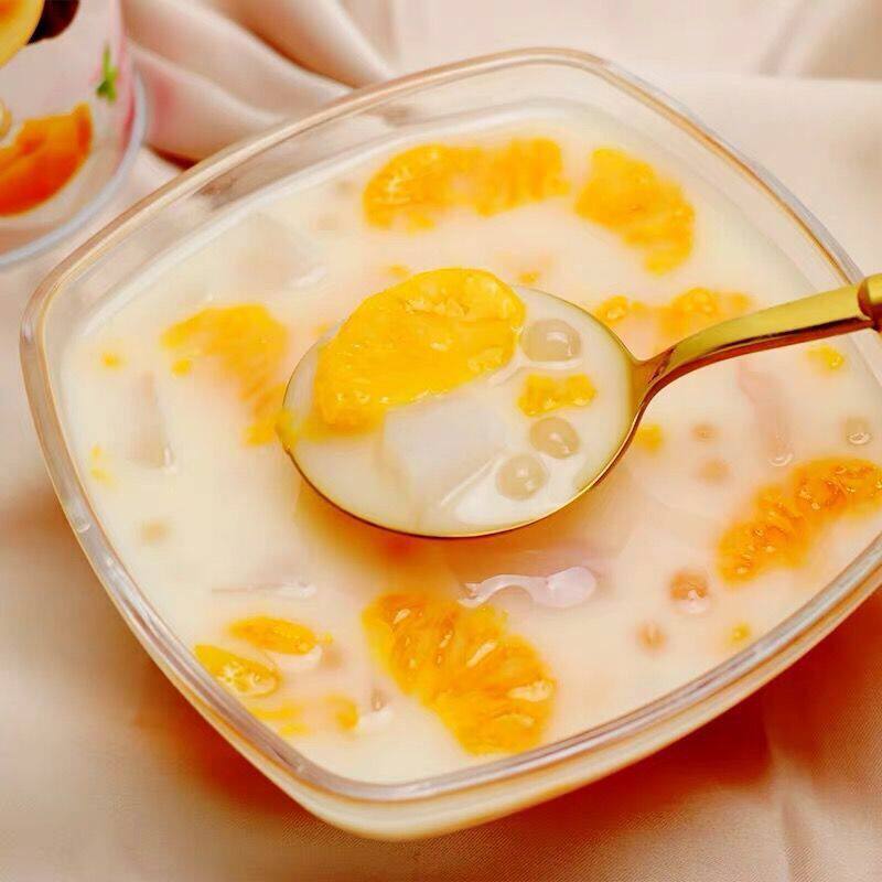 酸奶黄桃西米露罐头网红甜品