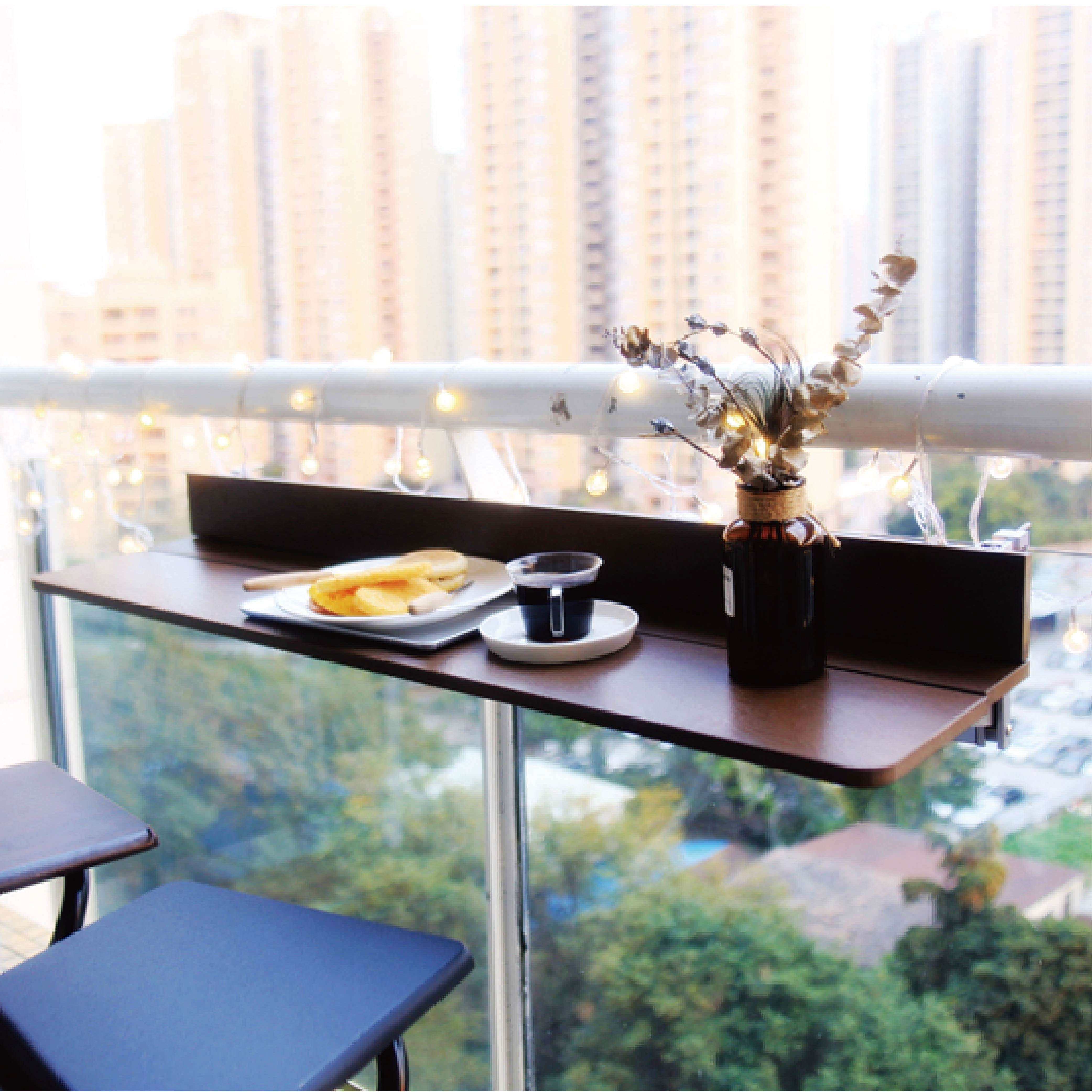 阳台折叠吧台边桌栏杆护栏挂桌休闲悬挂壁挂式酒吧台