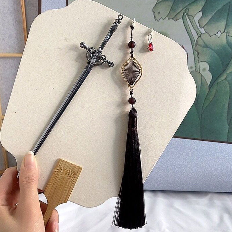 古风发簪剑簪流苏盘发汉服配饰男女挽发头饰发饰