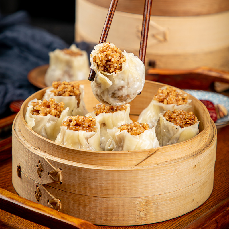 网红红大烧麦500g3袋特色营养早餐糯米烧卖包点