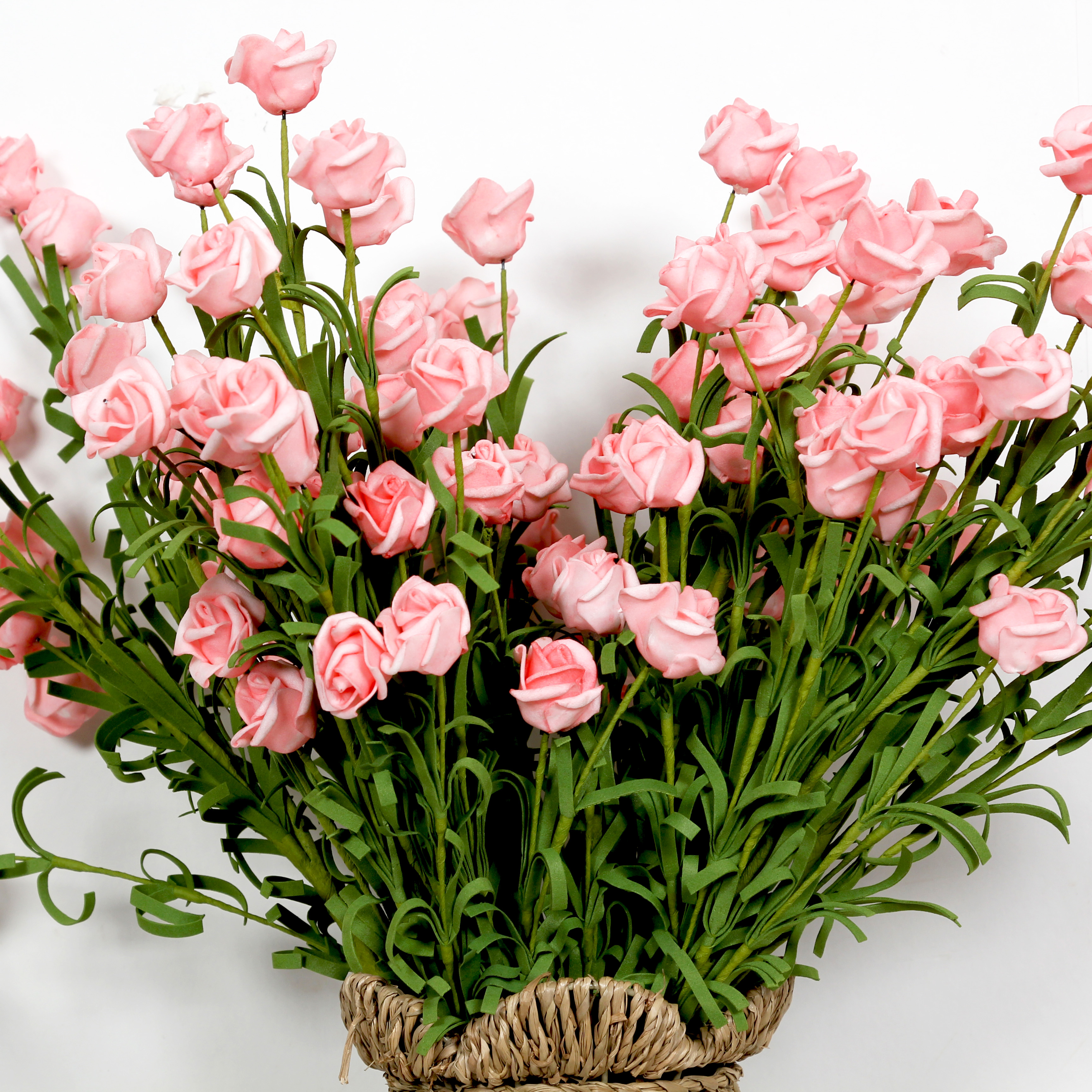 仿真pe9玫瑰绿植假花手工绢花客厅摆设拍摄仿真花