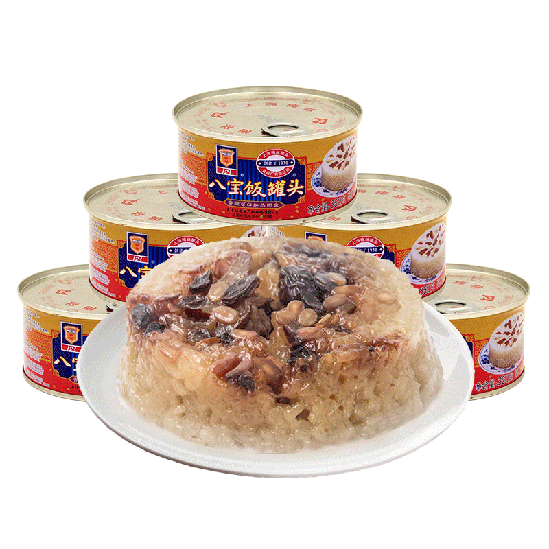米饭上海梅林八宝罐头350g6罐速食网红豆沙方便米饭