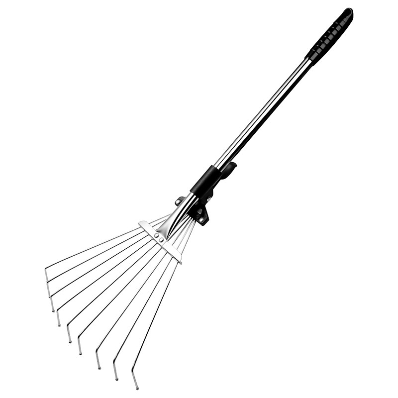 不锈钢伸缩搂草耙子农用草坪园艺钢丝耙扫树叶爬扒子落叶除草铁耙