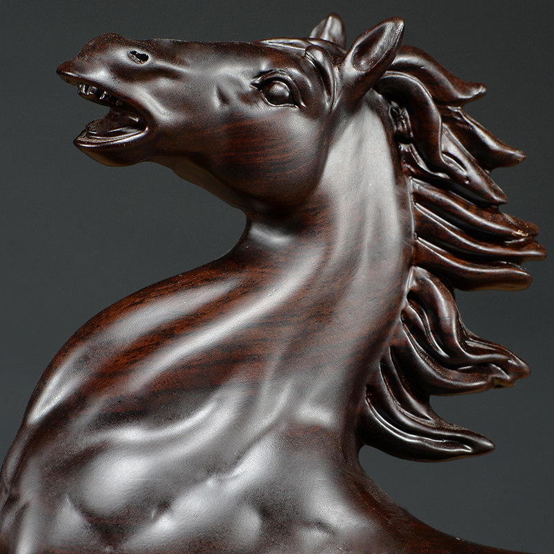 木雕十二生肖红木木头动物马动物实木马到成功雕刻马摆件木雕