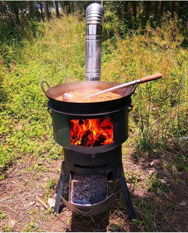 锅灶铁锅专用木柴炉烧劈柴炖鸡露营农村农用野餐炉具
