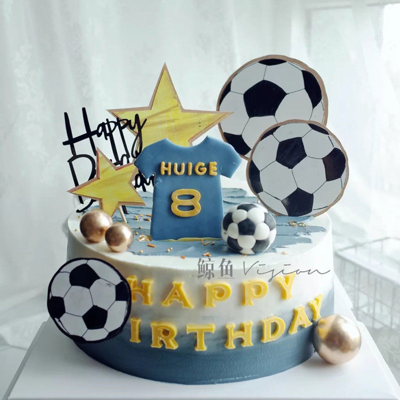 网红定制足球创意男士儿童梅西生日蛋糕北京上海新鲜蛋糕