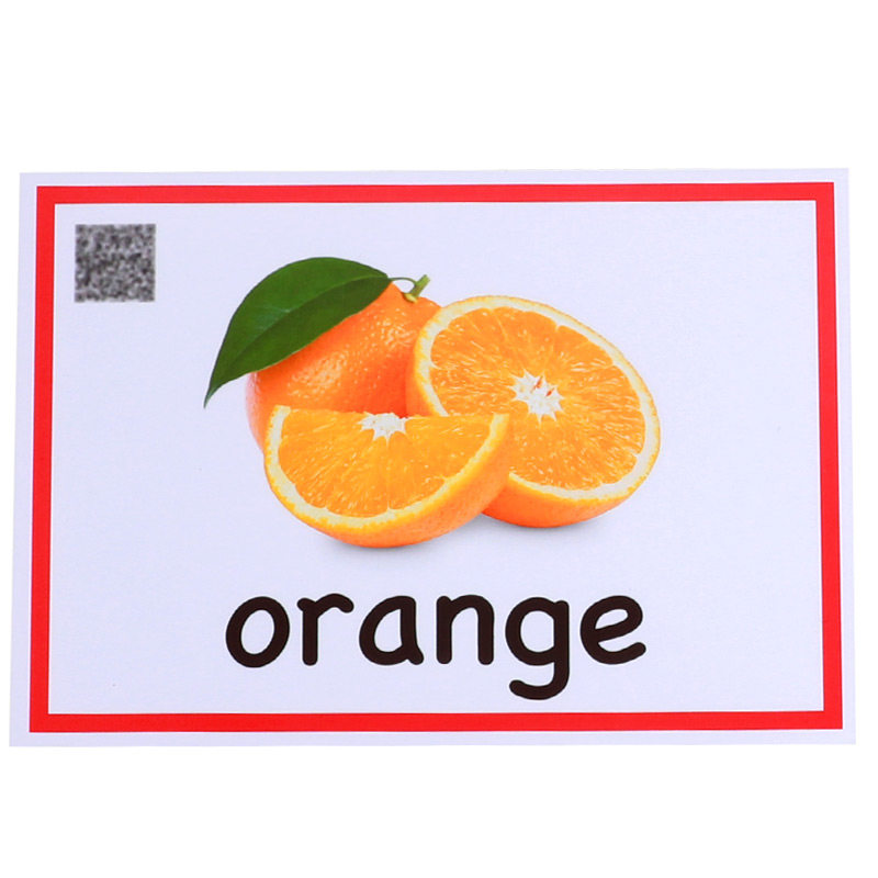 英语早教闪卡卡带单词发音水果认知28张幼儿园早教闪卡