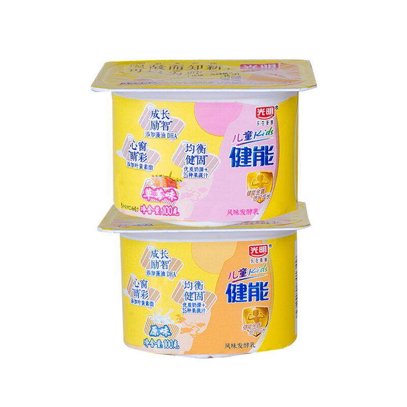 儿童光明健能风味发酵100g12杯酸奶优酪草莓酸奶