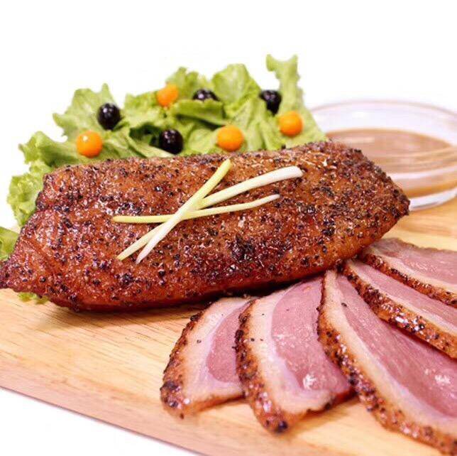 好吃烟熏黑胡椒鸭胸blackpeppersmokedduckbreast鸭肉