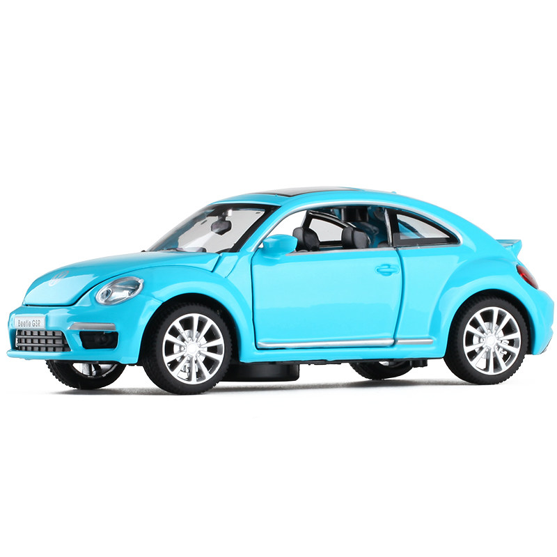 车模嘉业合金汽车大众新甲壳虫beetlegsr声光开门玩具车模