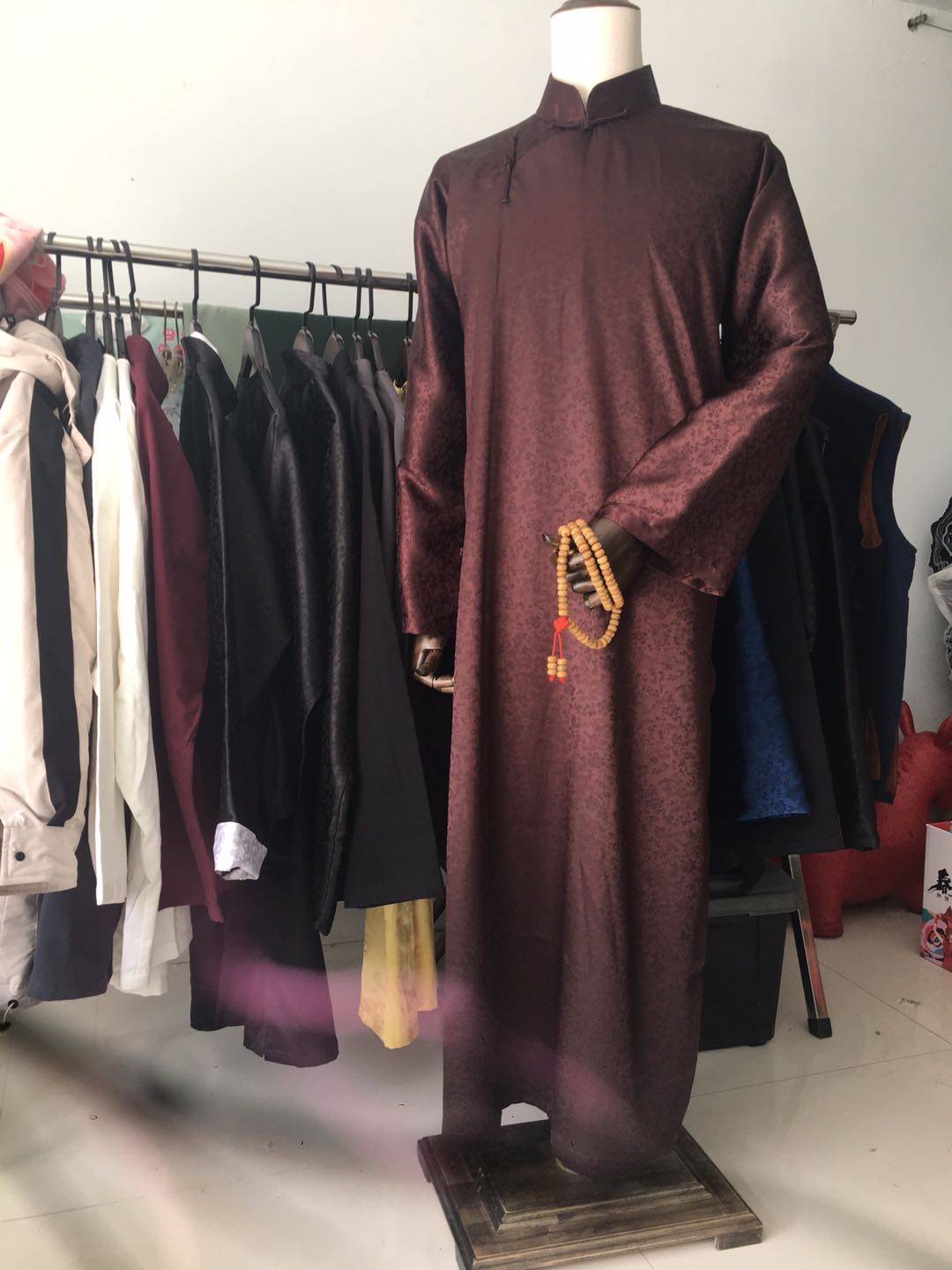 民国先生长衫马褂绸缎唐装汉服传统服装长褂唐装