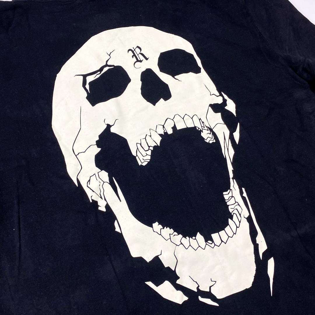 自主revenge风格bones龙骨骷髅反光衣帽套头xxx卫衣