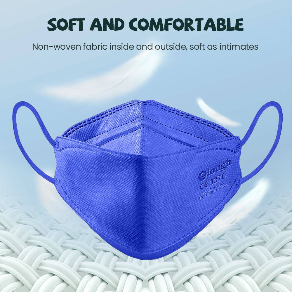口罩elough儿童kn95深蓝色夏季薄款3d立体四层口罩