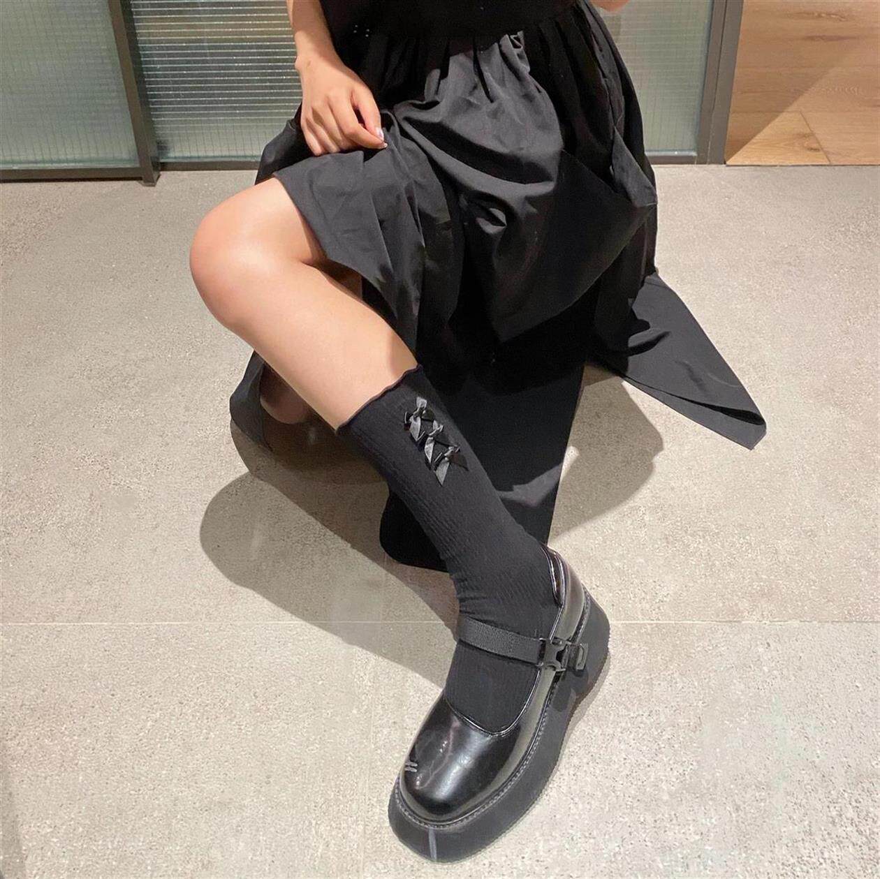 韩国秋冬新品搭配jk制服耳边lolita短袜棉质短袜