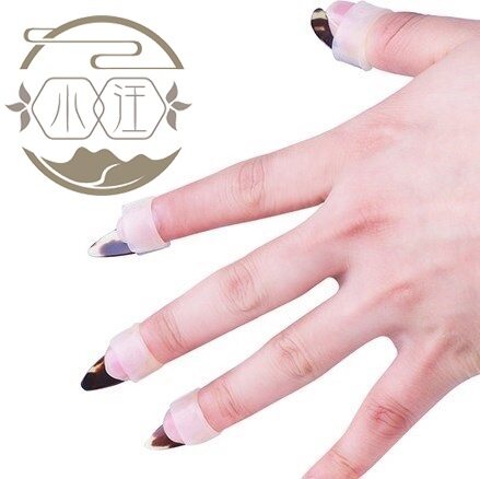 指甲三弦套免胶布儿童琵琶硅胶弹拨片可调调节乐器指甲