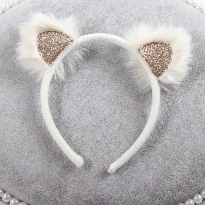 猫耳朵卖萌卡通发饰儿童发箍可爱头箍韩版绒豹发饰