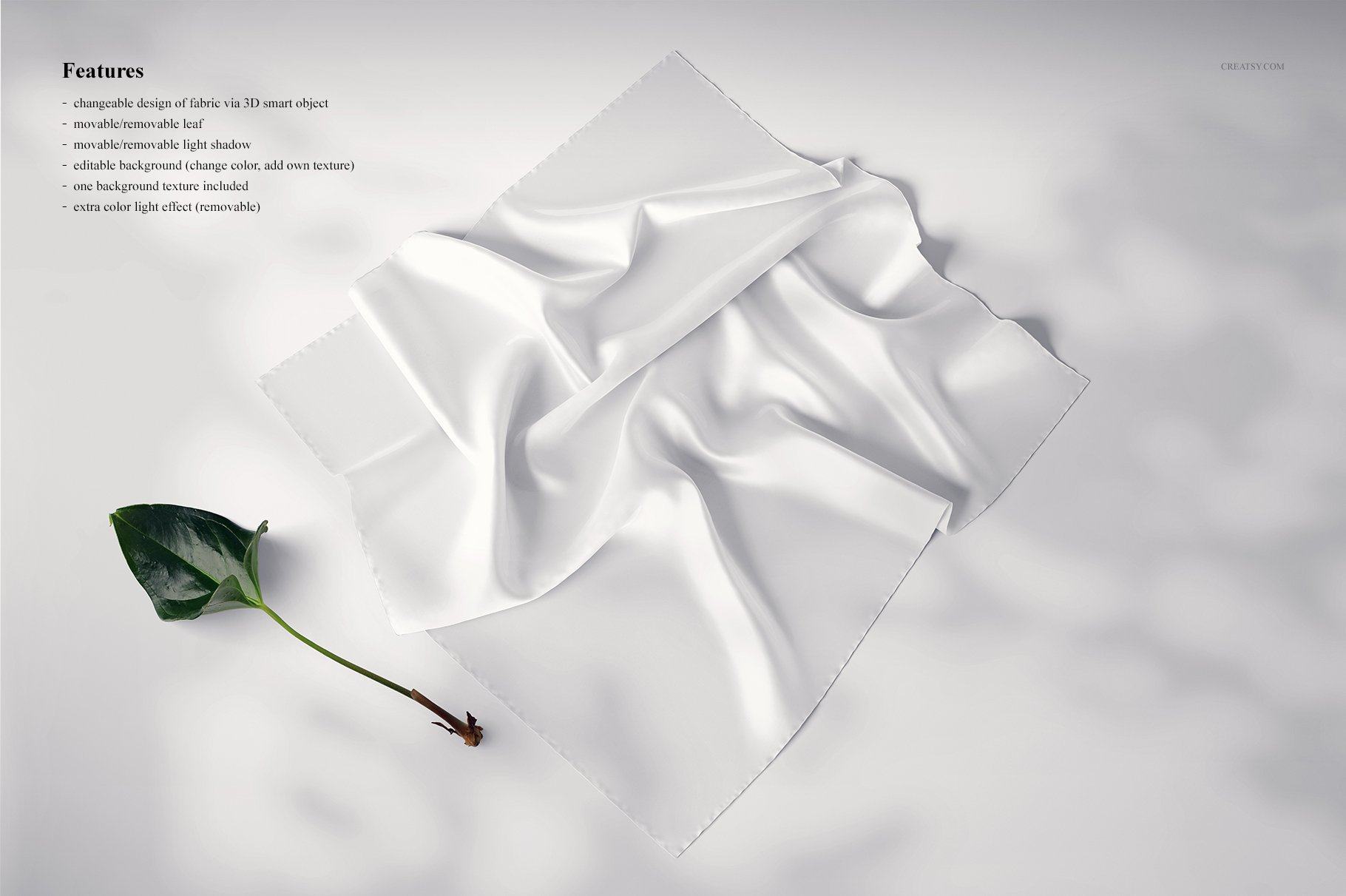 方形真丝围巾丝巾方巾布料面料褶皱效果模拟设计素材