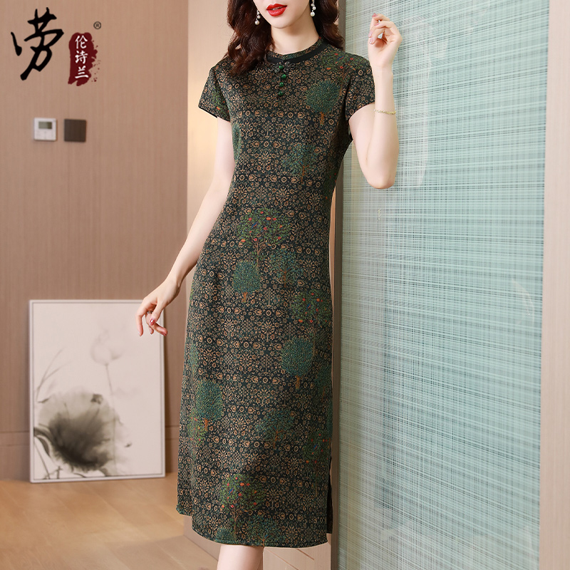 正宗香云纱真丝连衣裙2021新款夏季高端女装专柜正品桑蚕丝年轻款