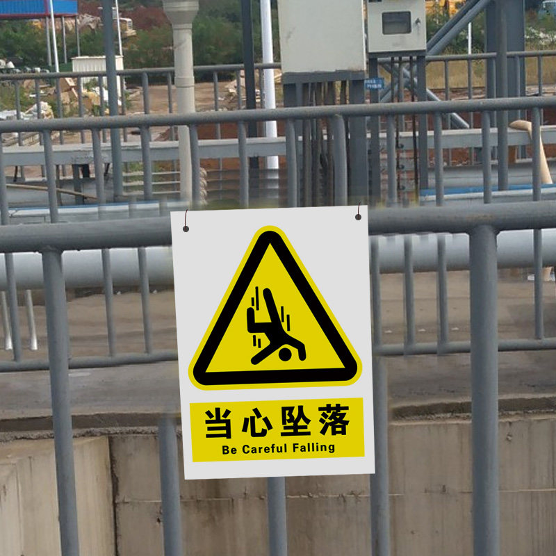 当心坠落高空坠物落物小心提示防止警示标识标志牌