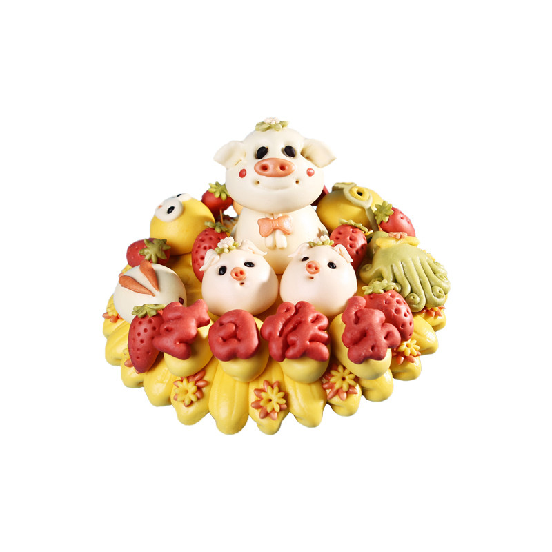 饽饽胶东手工花样馒头馍馍宝宝百岁生日蛋糕花馍包点