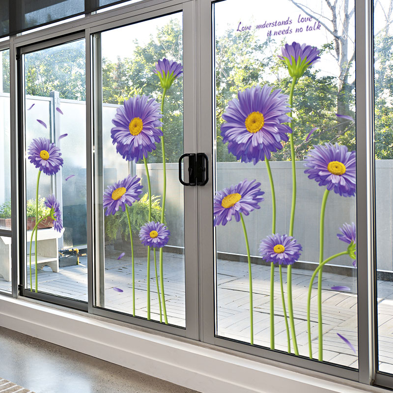 客厅阳台装饰玻璃门贴纸窗花创意温馨3d立体墙贴