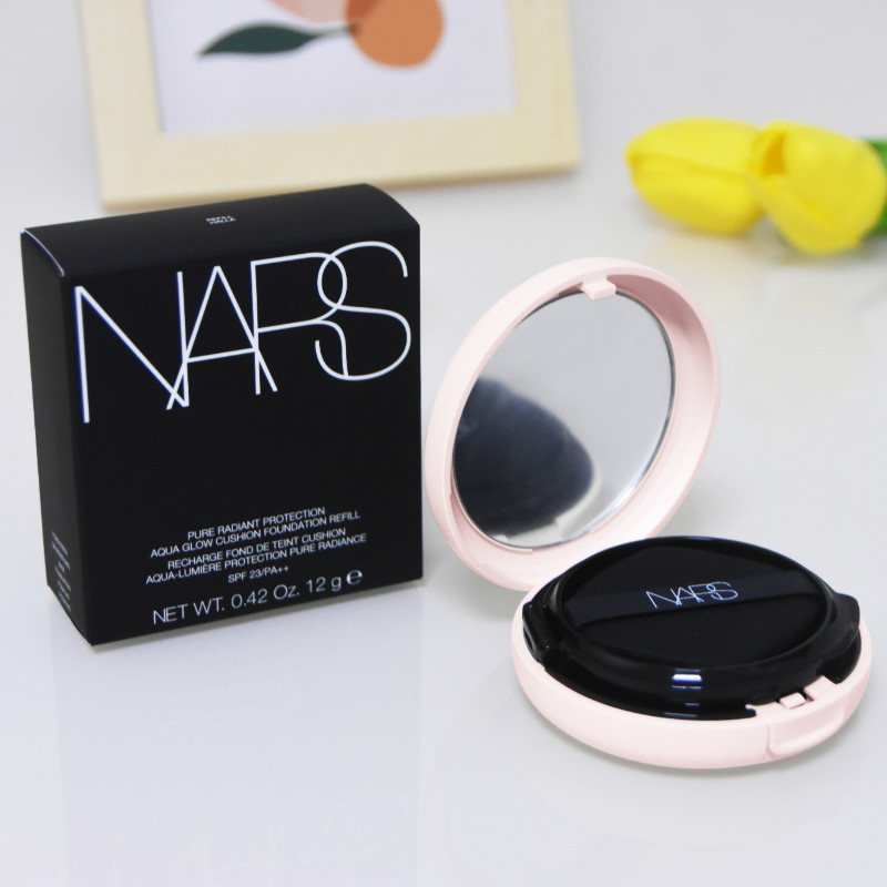 纳斯nars气垫粉底液finlandnamsan圆白盒保湿持久控油粉底液