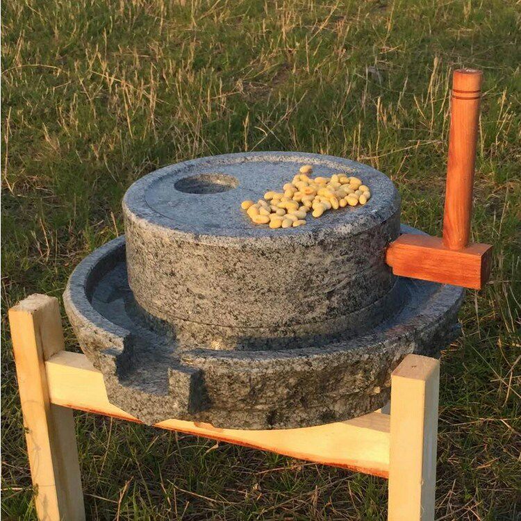 磨子豆奶家用面粉手推磨磨盘机浆机石器青石手工石雕