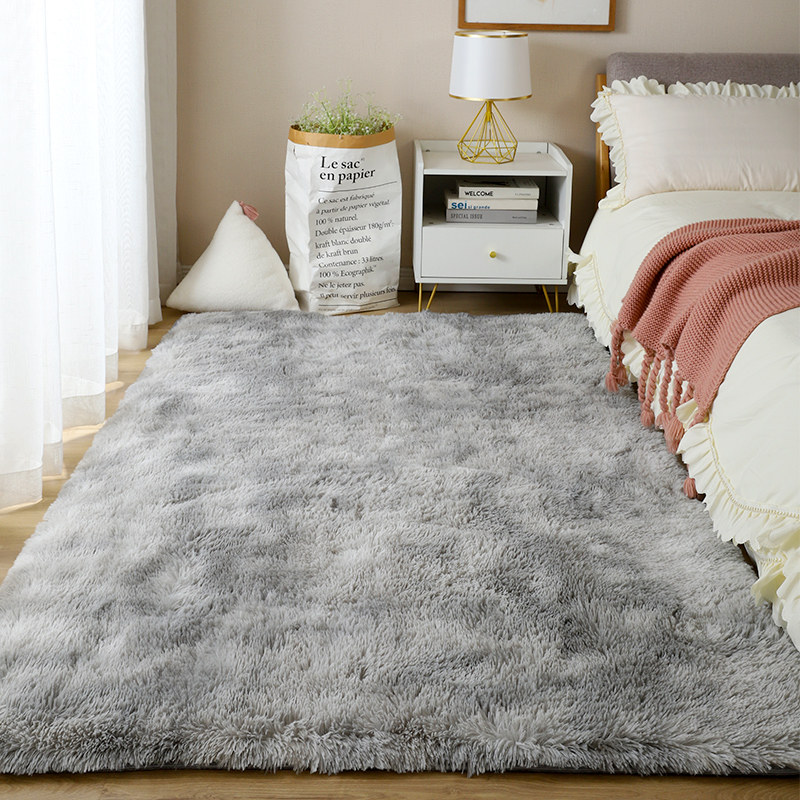 床边地毯加厚羊羔卧室床前毯满毛绒少女公主地毯