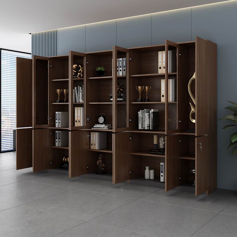 文件柜柜子储物柜资料档案柜办公室木质带锁落地式保密文件柜