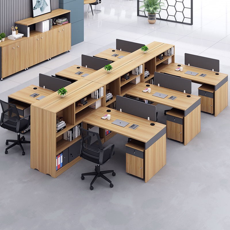 组合办公办公桌桌椅4人办公家具办公室桌子员工隔断组合