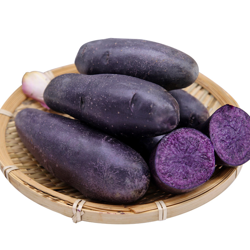 西北特产新鲜黑土豆种小土豆马铃薯黑金刚洋芋黑美人土豆