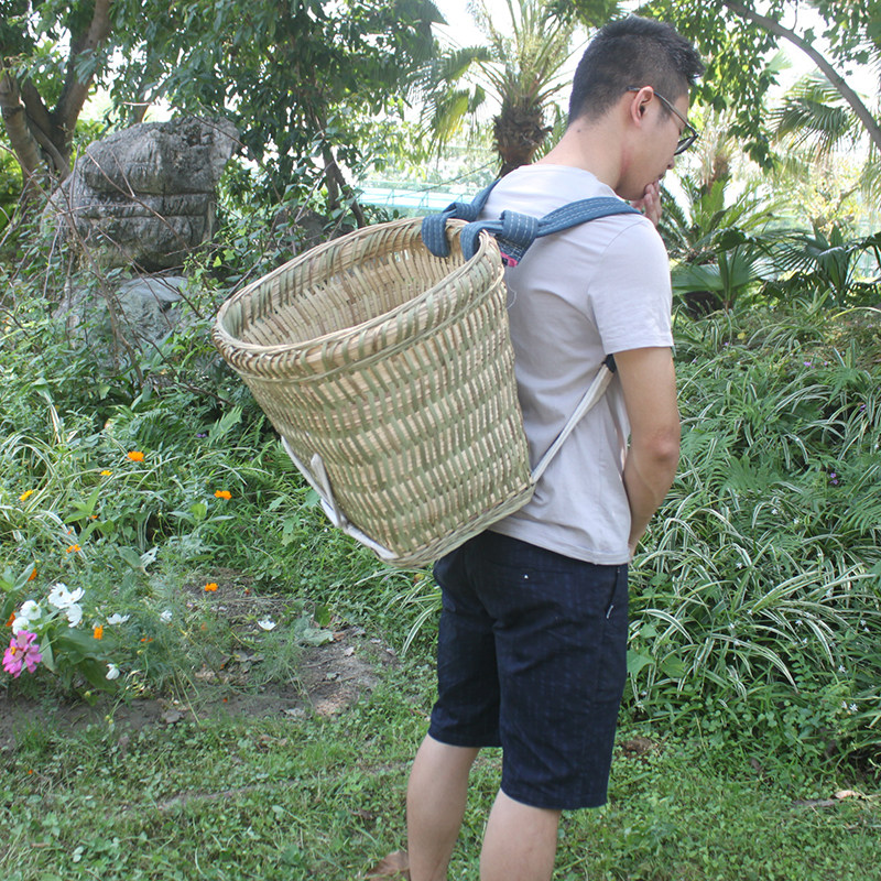 四川纯手工竹编大背篼小背篓买菜成人农家背箩收纳篮子竹制品筐篓