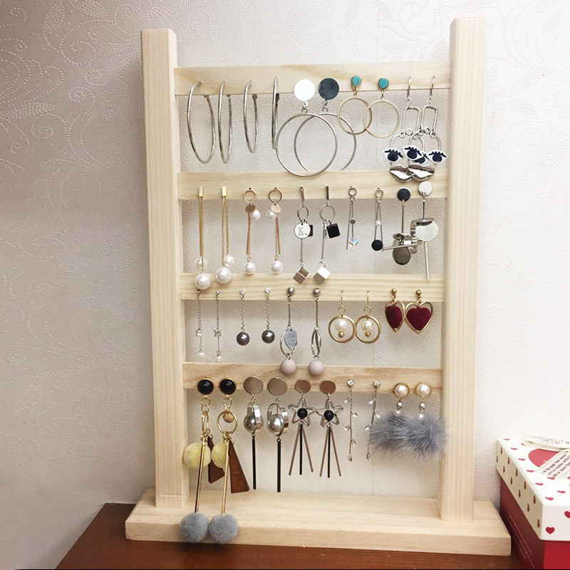 实木道具展示架展示饰品耳钉摆摊夜市卡纸耳环首饰展示架