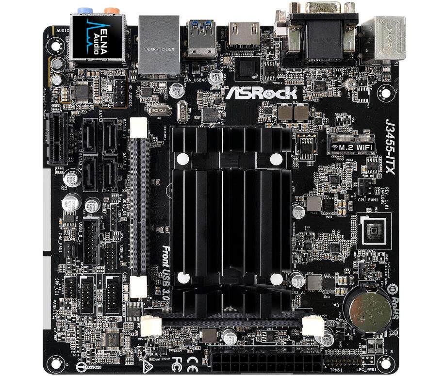 华擎j3455-itx nimi小主板 四核套板 nas 工控 三显 4k 主板17*17