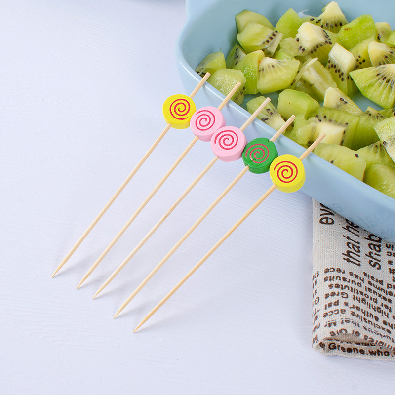 一次性竹签花签迷你冰糖葫芦签子插水果叉汉堡鸡尾酒签装饰艺术签