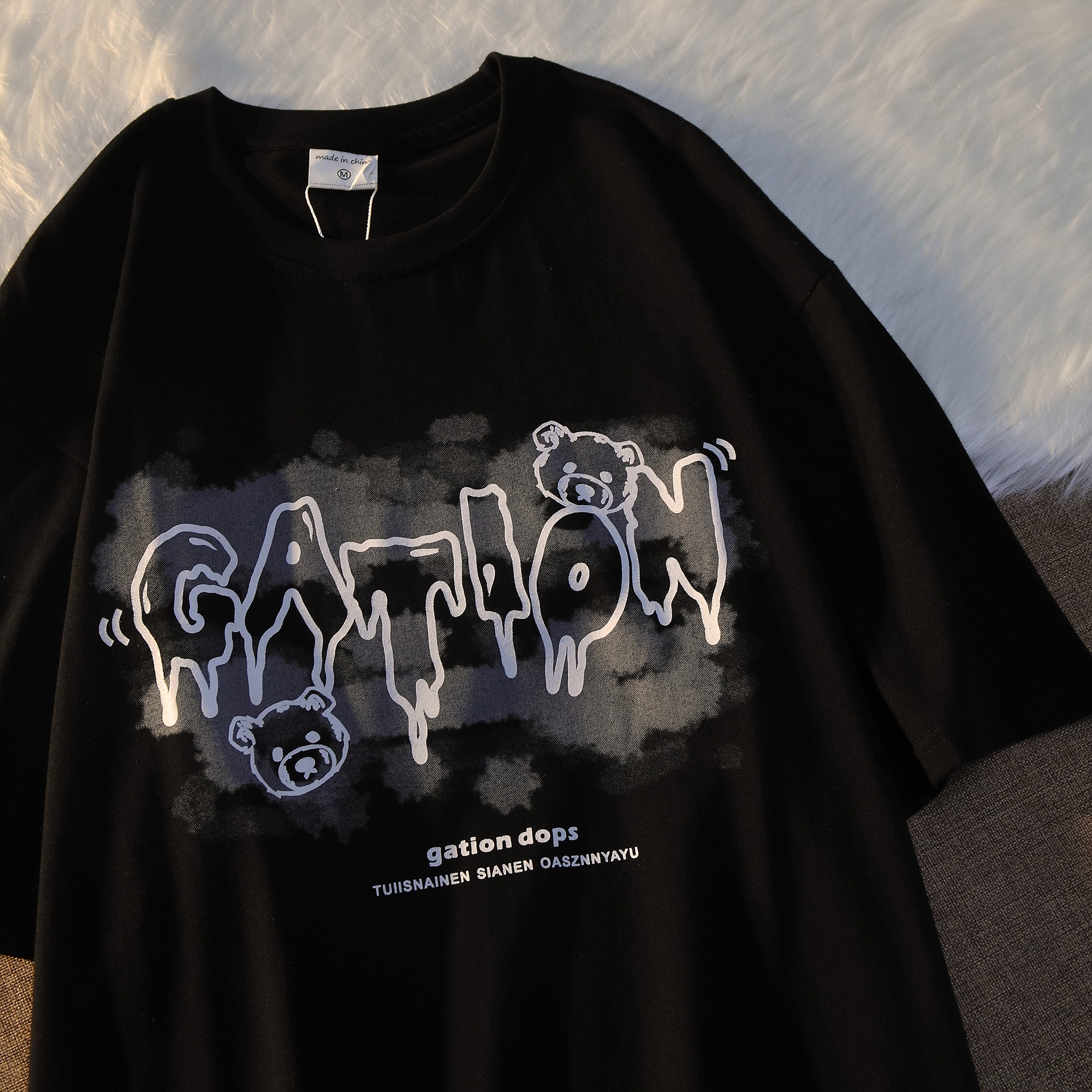 WEYWOT 夏季新款潮牌甜酷短袖T恤男韩版宽松百搭休闲bf学院风上衣