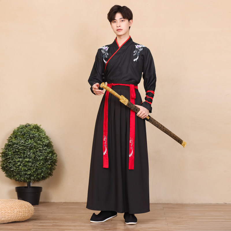 儿童古装 演出服汉服男童女童中国风学生班服国学服武侠风舞蹈服装