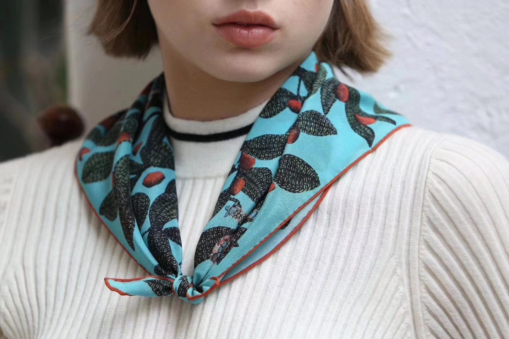 印花外单真丝双绉小方方巾丝巾100桑蚕蚕丝围巾